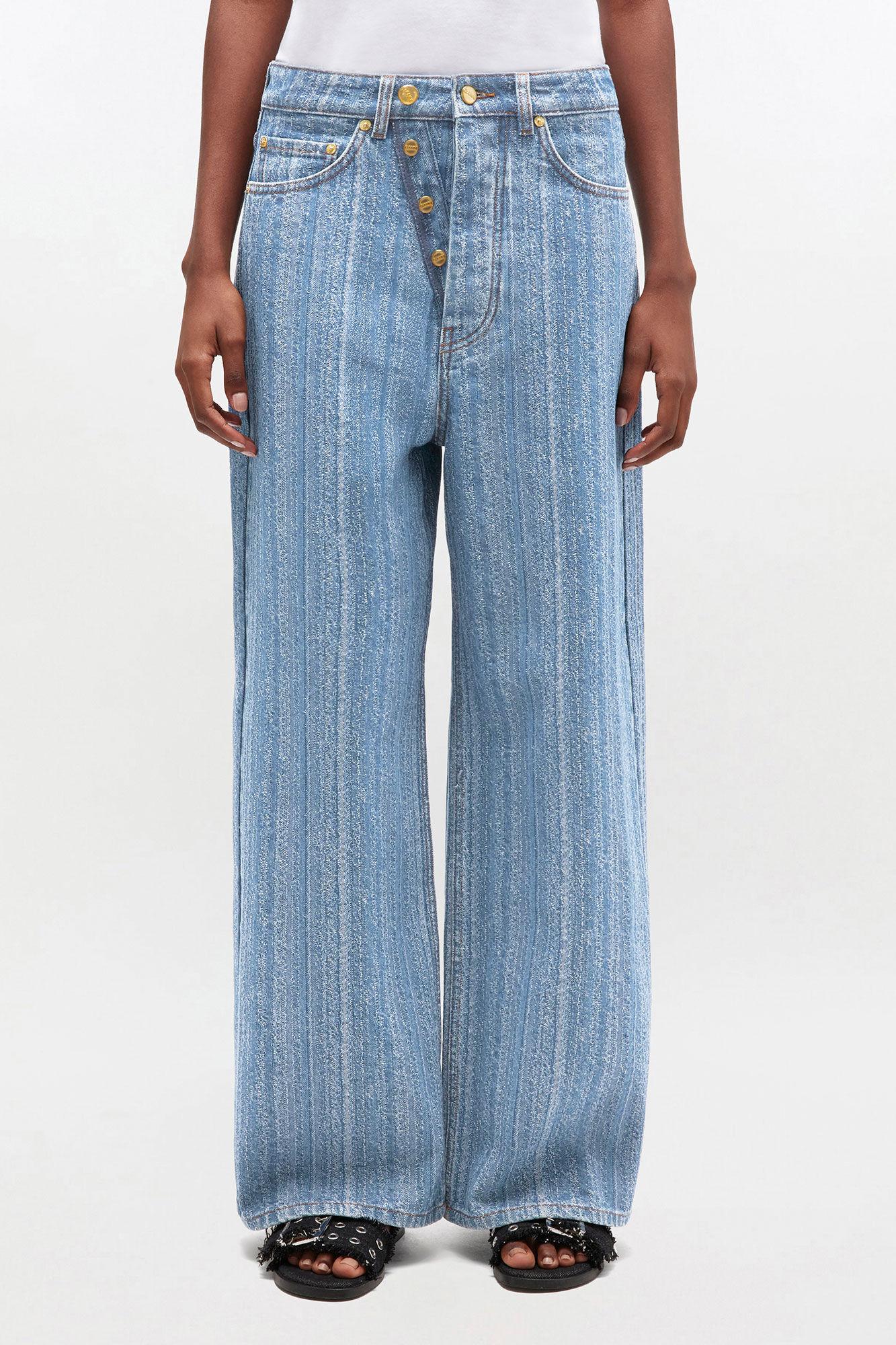 Striped Baggy Jeans Product Image