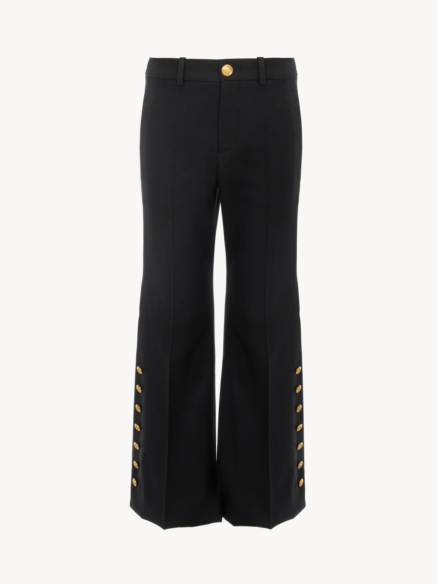 Cropped pants in wool grain de poudre Product Image