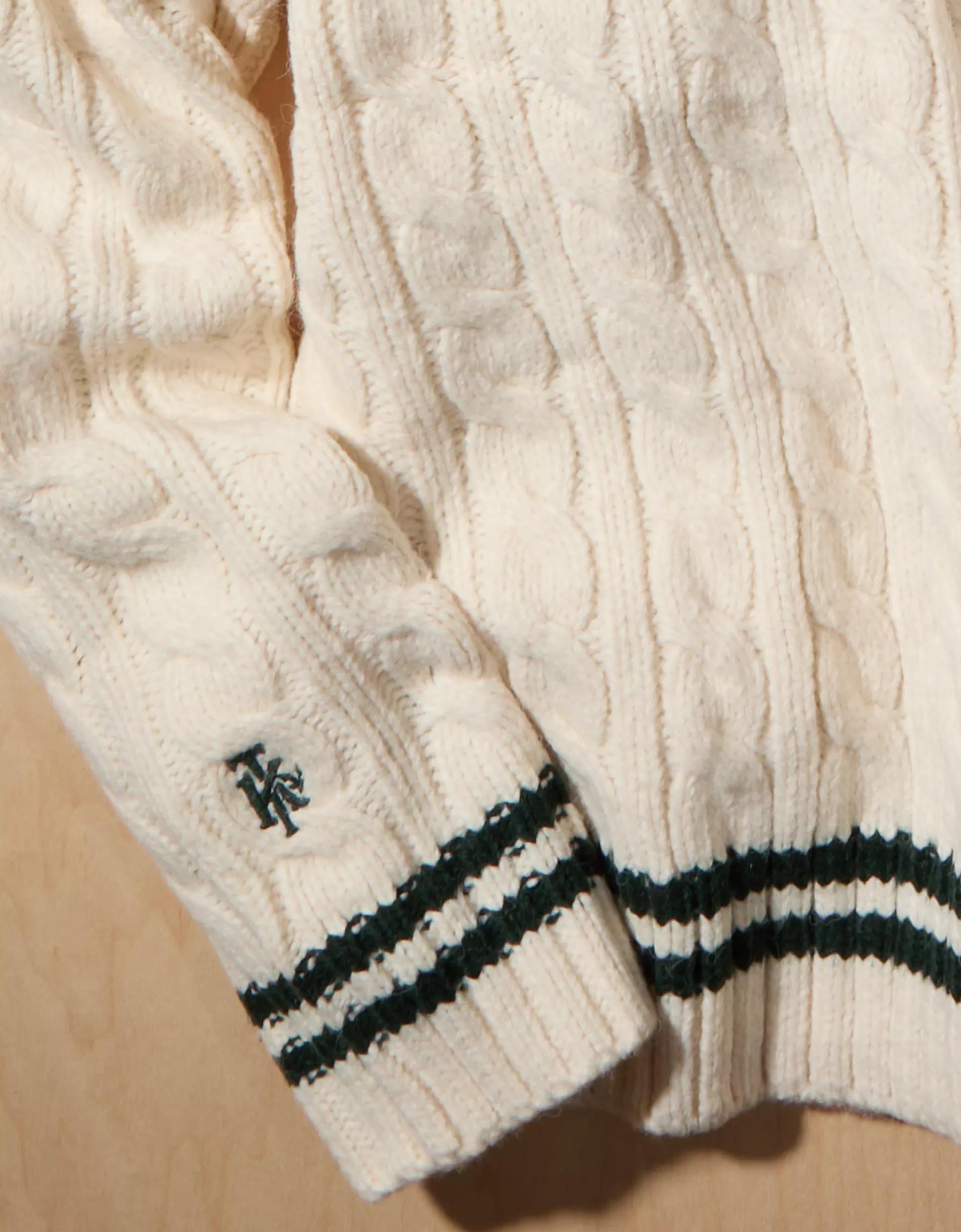 AE x Tru Kolors Cable Knit Cricket Sweater Product Image