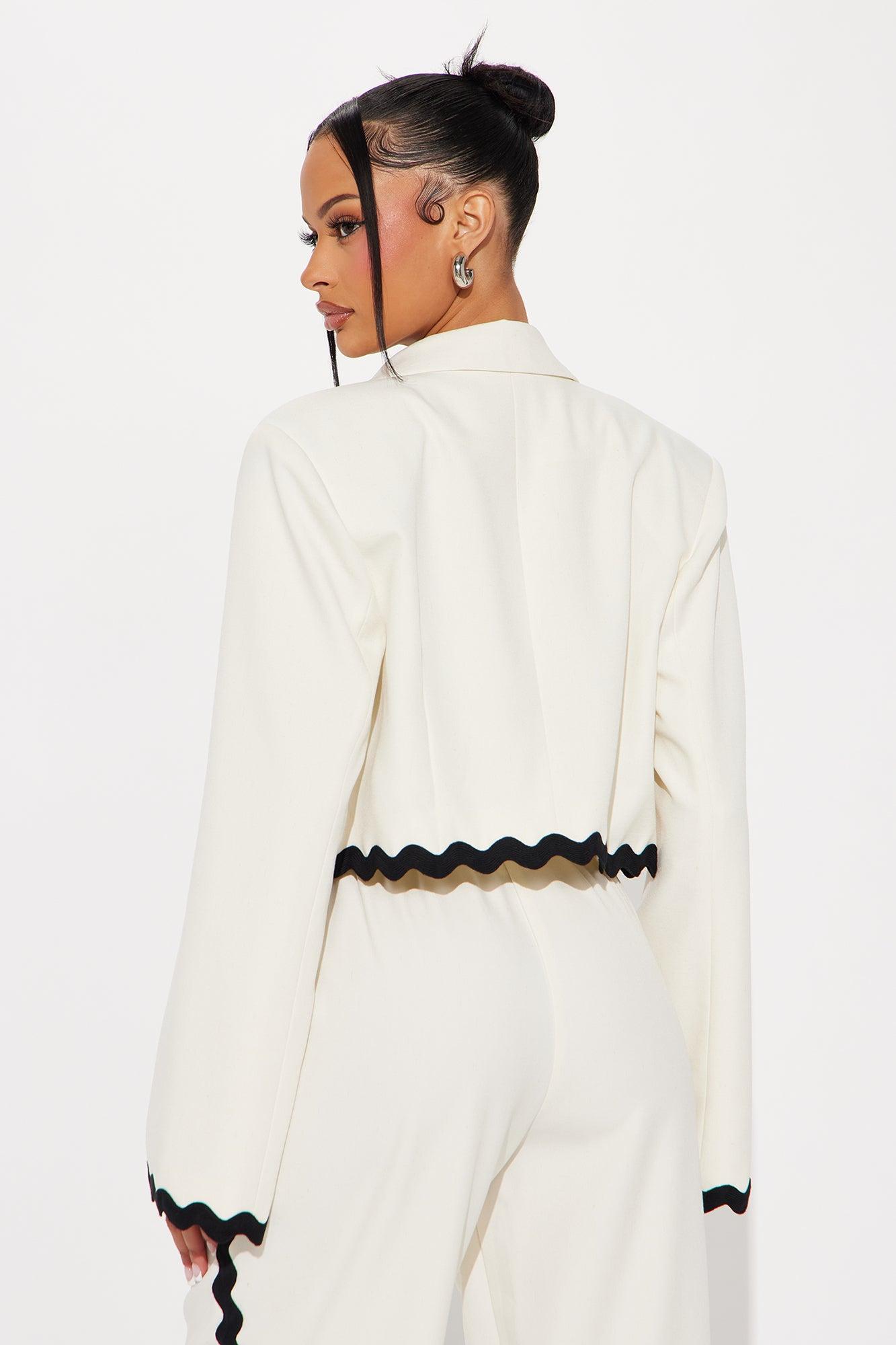 Take Me Higher Cropped Blazer - Cream Product Image