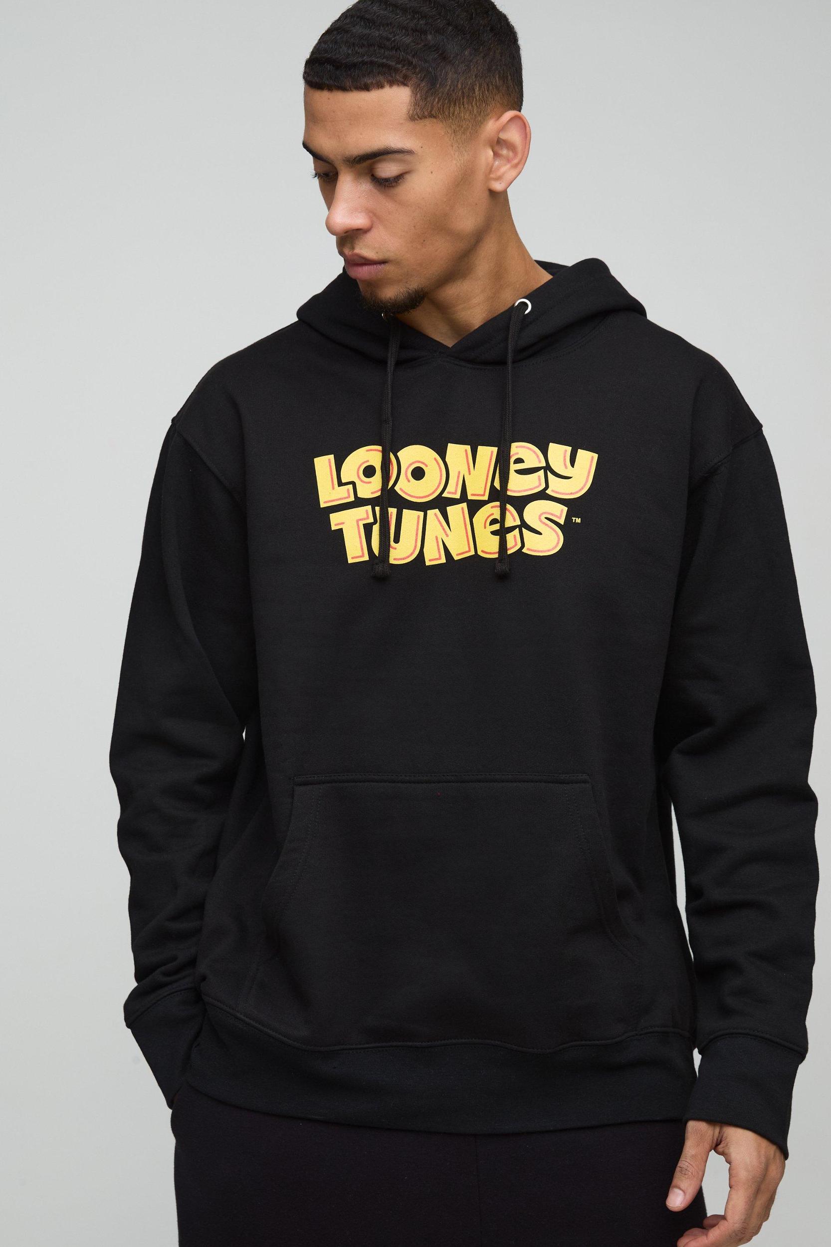 Oversized Looney Tunes License Print Hoodie | boohooMAN USA Product Image