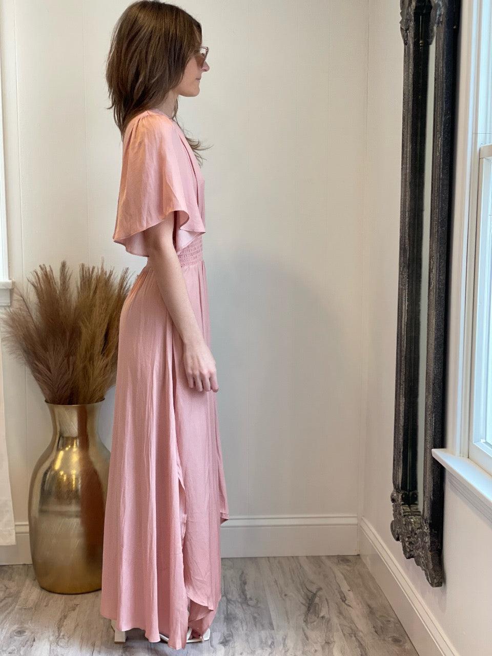 Pippa Satin Maxi Dress | Pink FINAL SALE Product Image