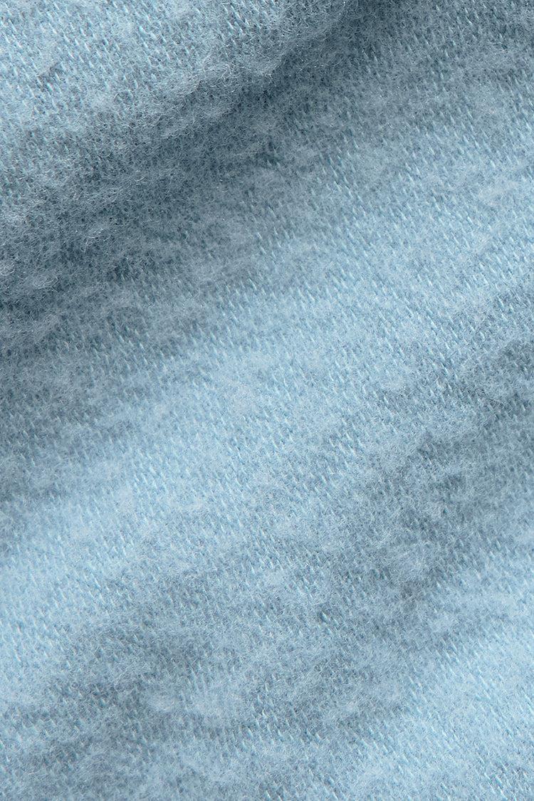 Seamless Winter Warm Plush Cropped Short Sleeve - Celestial Blue Product Image