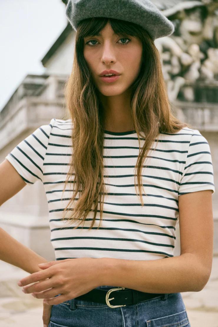 Saxton Striped Rib Tee - Supernova Product Image