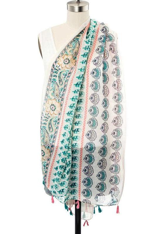 Mix Printed Tassel Large Scarf Product Image
