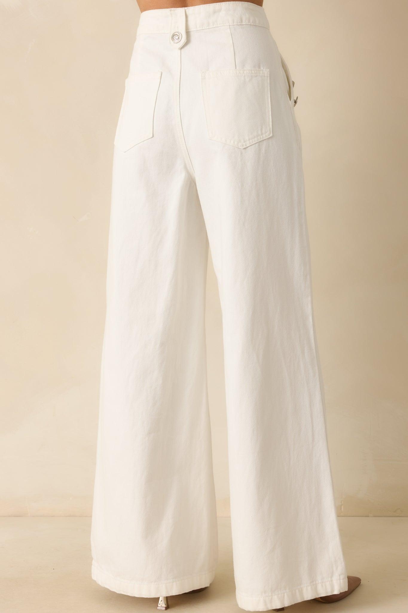 Shopping Day White Wide Leg Jeans Product Image