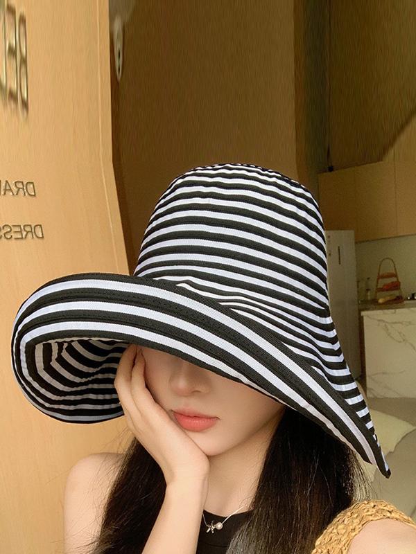 Split-Joint Striped Sun Hat Product Image