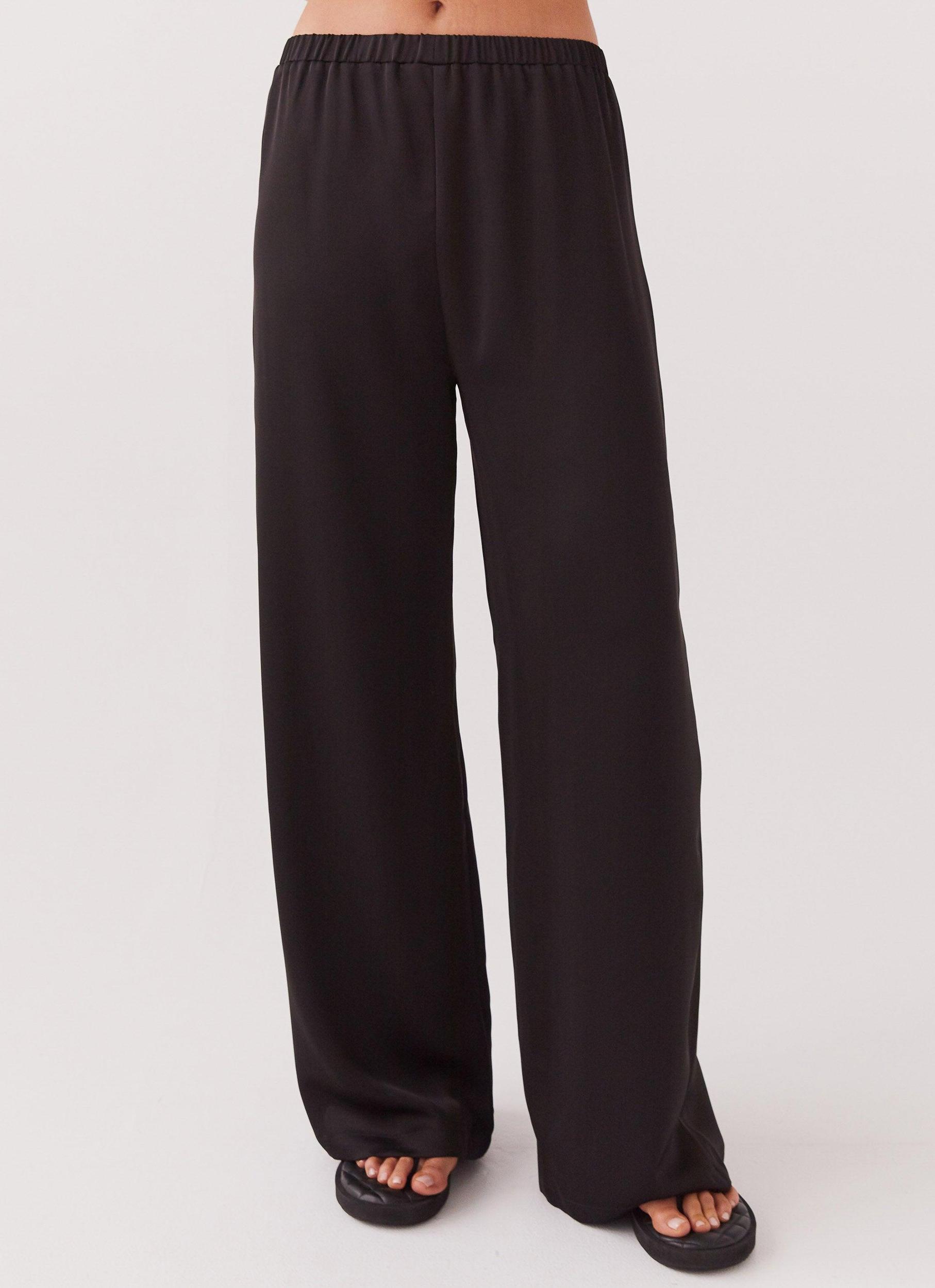 Palm Cove Satin Pants - Black Product Image