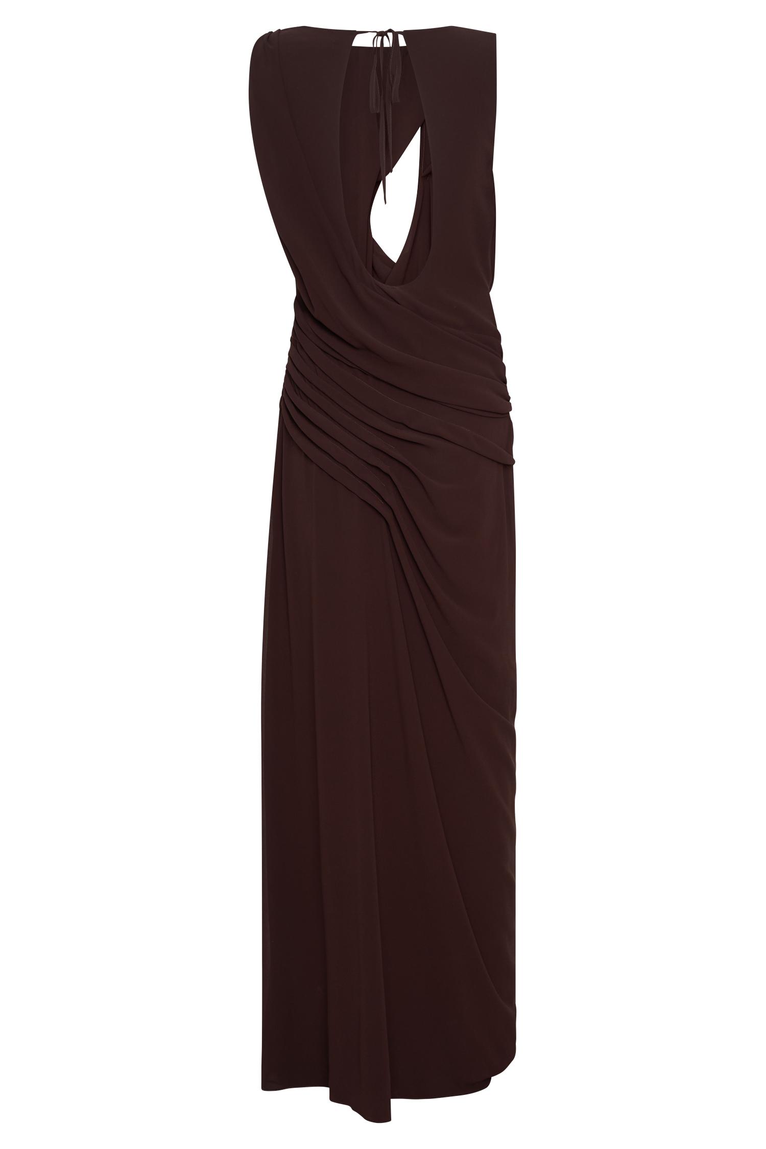 Oria Chiffon Maxi Dress - Cacao Brown Product Image
