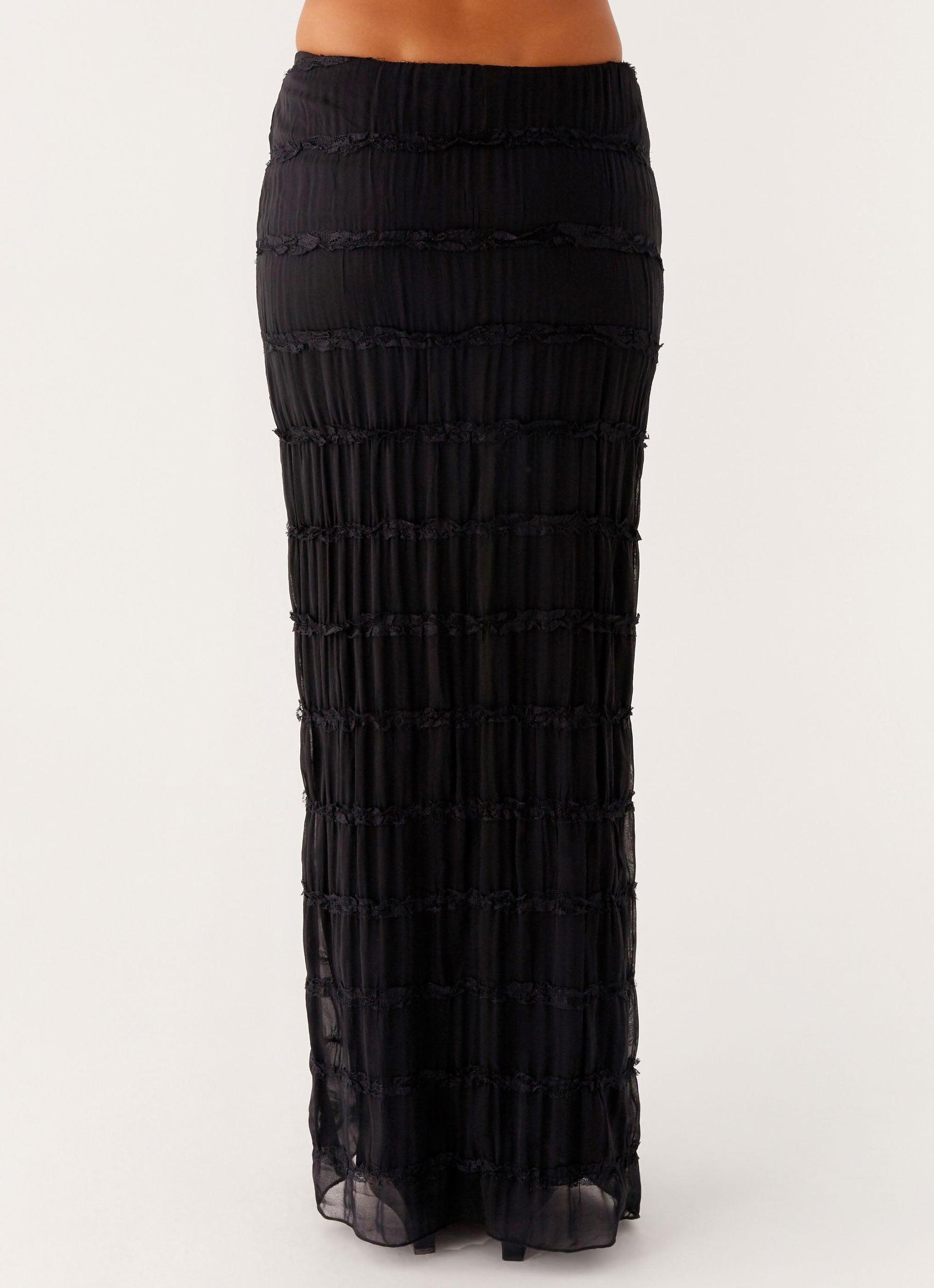 Daydreaming Low Rise Maxi Skirt - Black Product Image