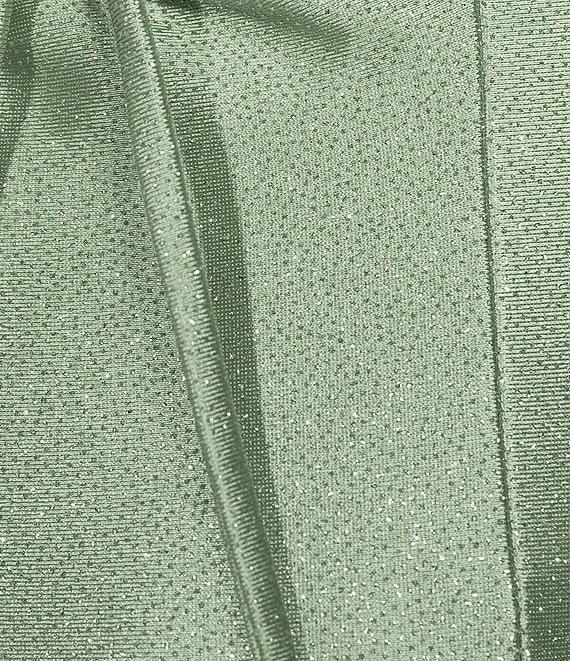 Honey and Rosie Glitter Knit V-Neck Corset Bodice Lace-Up Back Dress Product Image