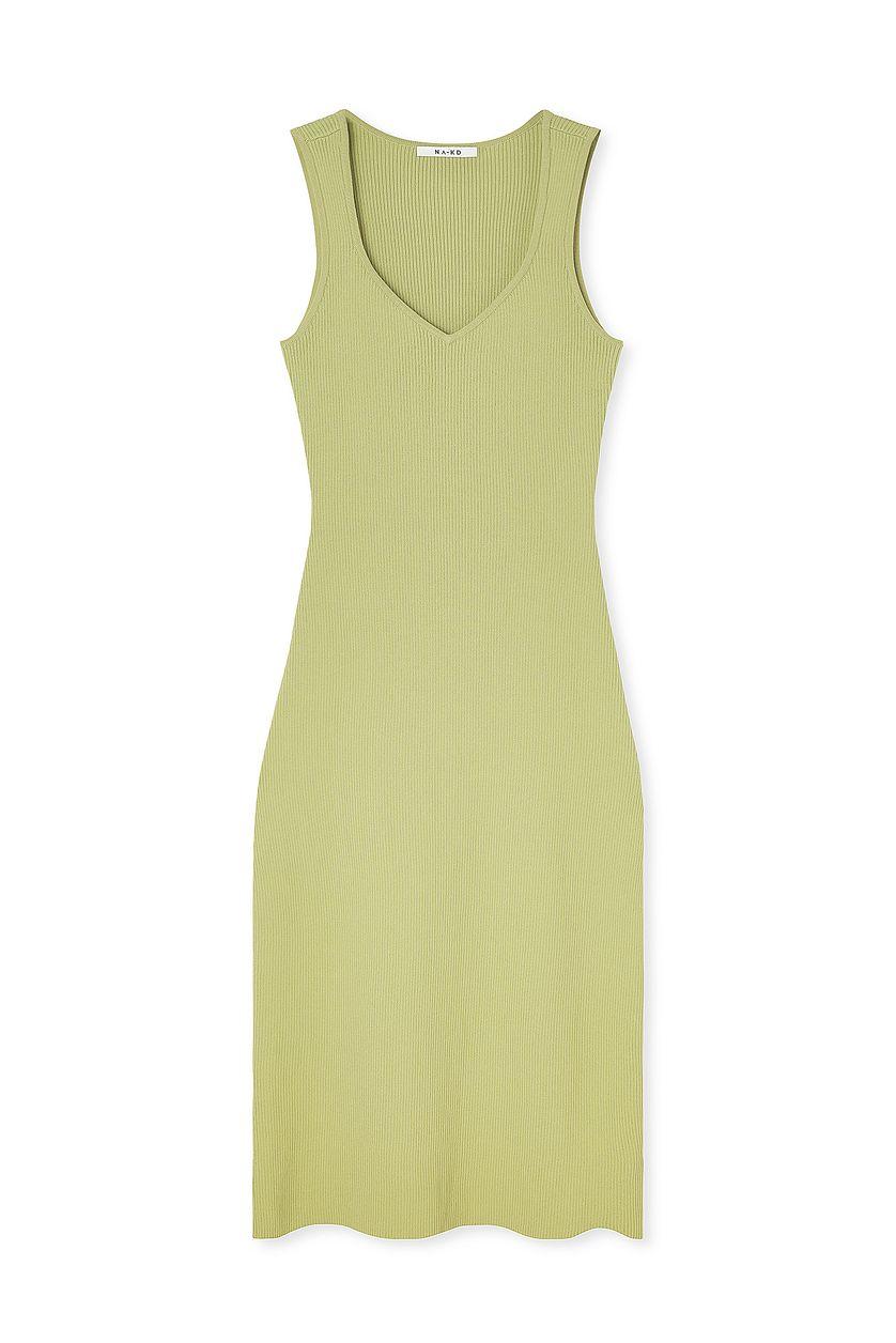 Fine Knitted Scoop Neck Midi Dress Product Image