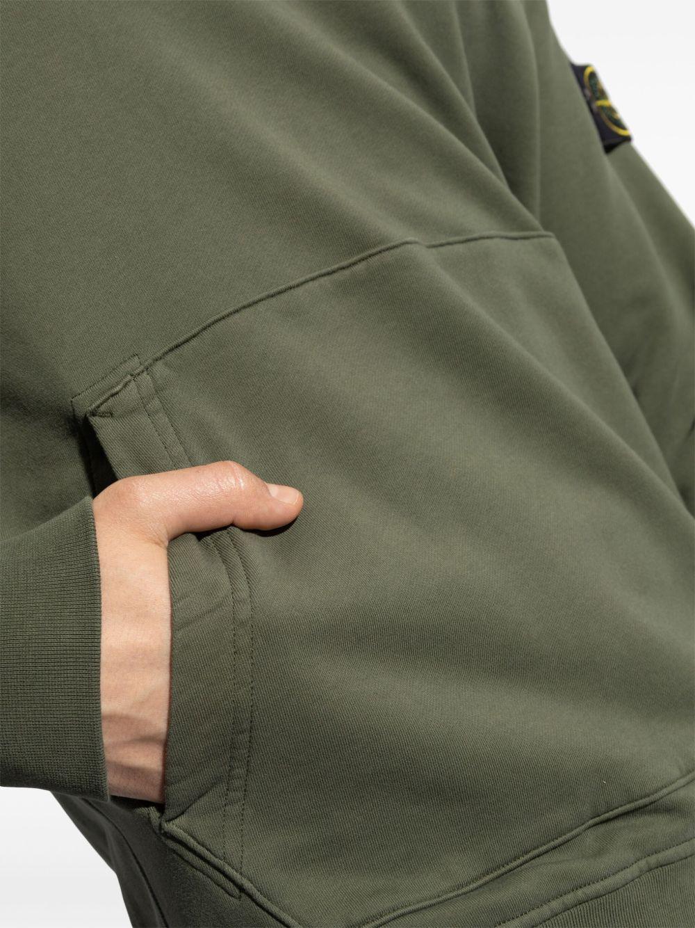 Compass-badge cotton hoodie Product Image