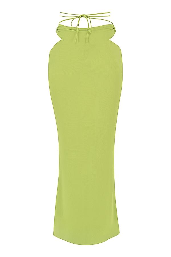 Tara  lime green georgette cropped top Product Image