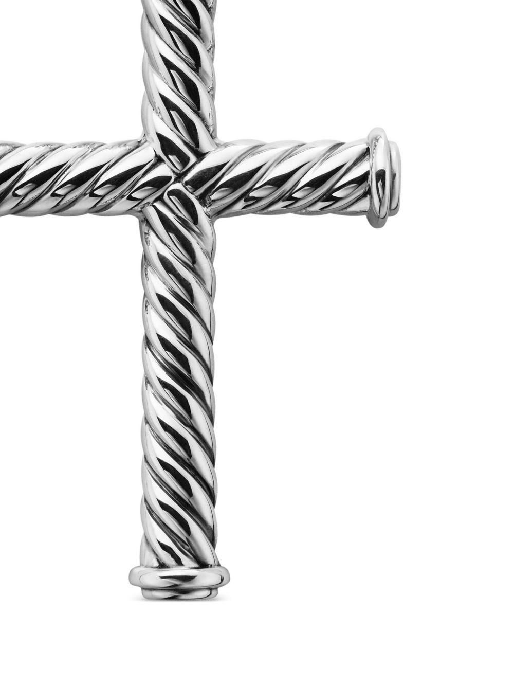 sterling silver Cable Cross pendant (35mm) Product Image