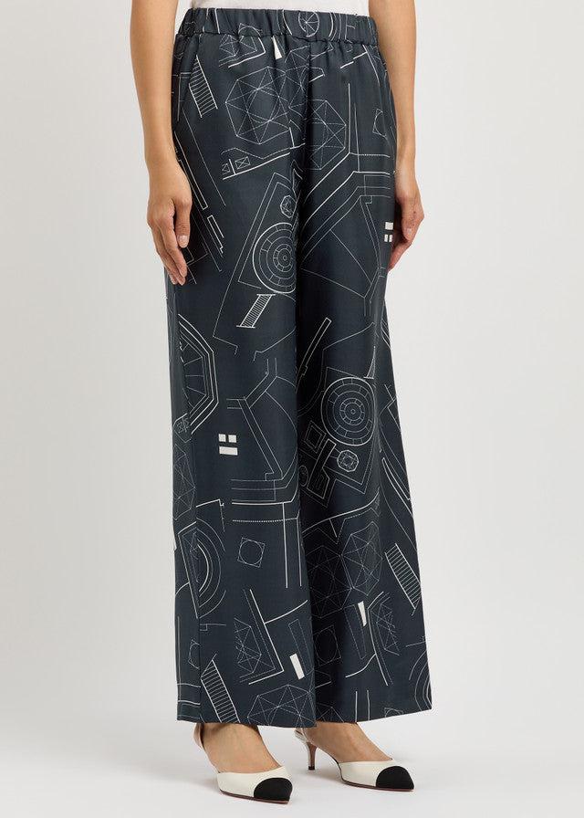 Max Mara Vik Printed Silk Trousers Product Image