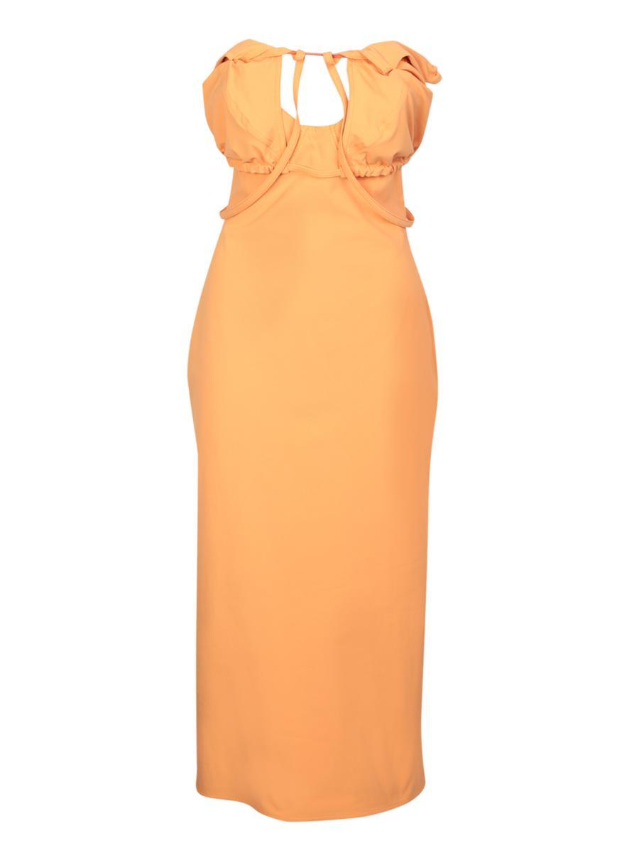 Orange Le Raphia 'La Robe Bikini' Midi Dress Product Image