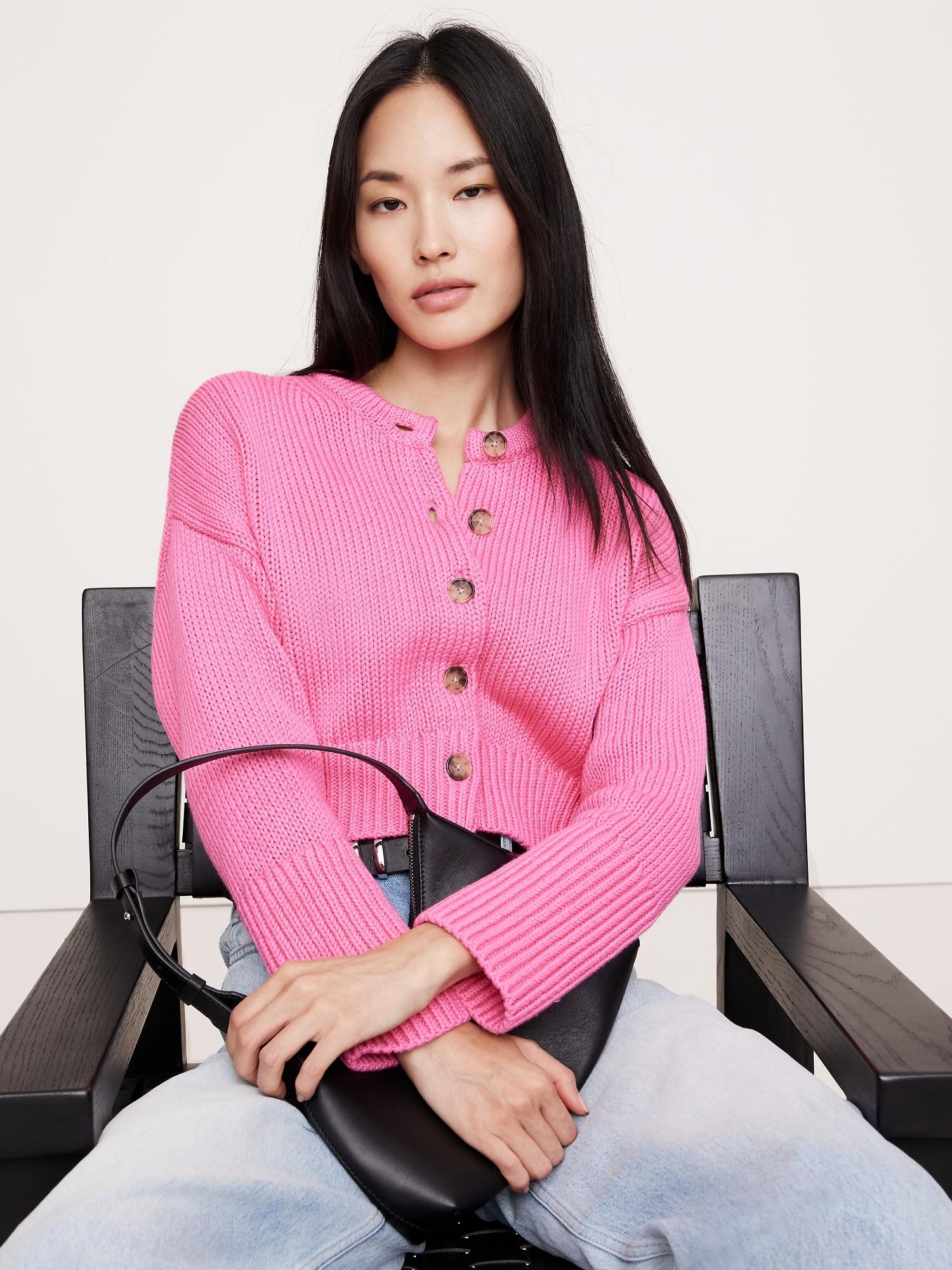 Oversized Cotton Cropped Cardigan Product Image