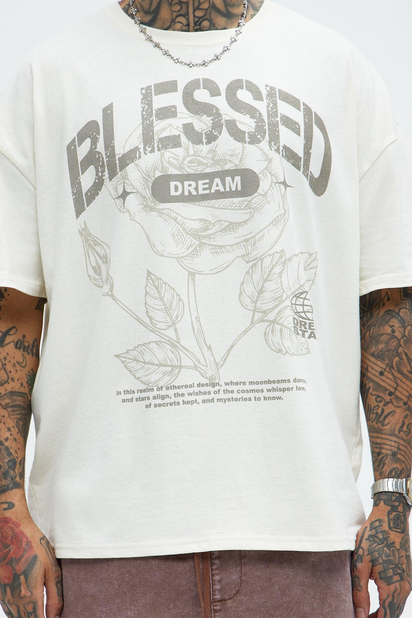 Bless Dreams Oversized Short Sleeve Tee - White Product Image