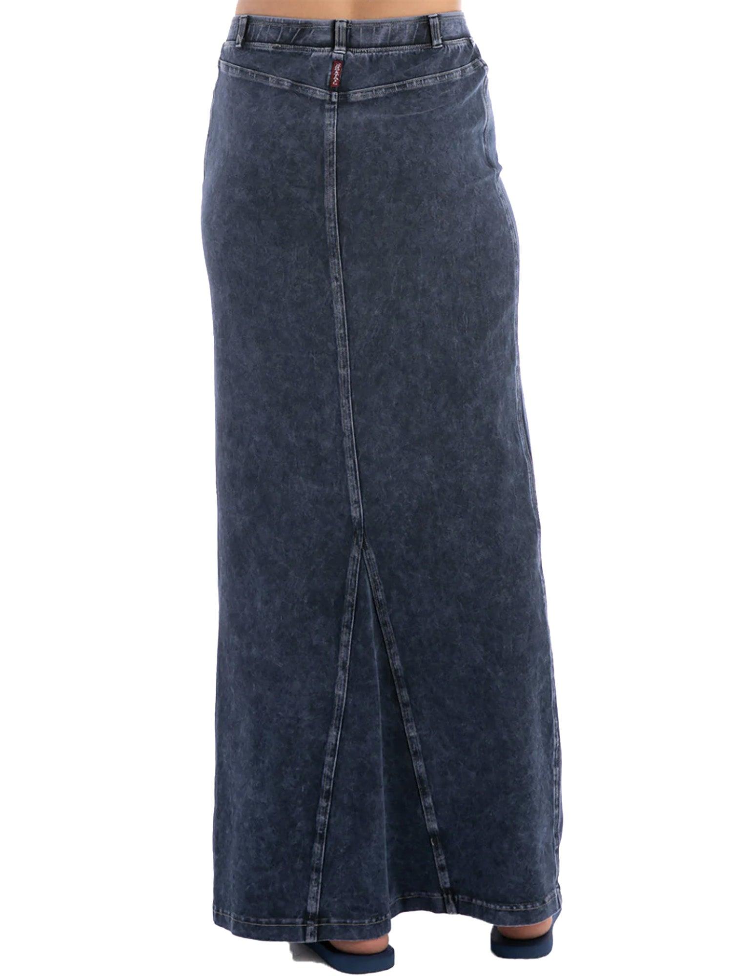 Hard Tail Long Denim Back Inset Skirt WJ-127 Product Image