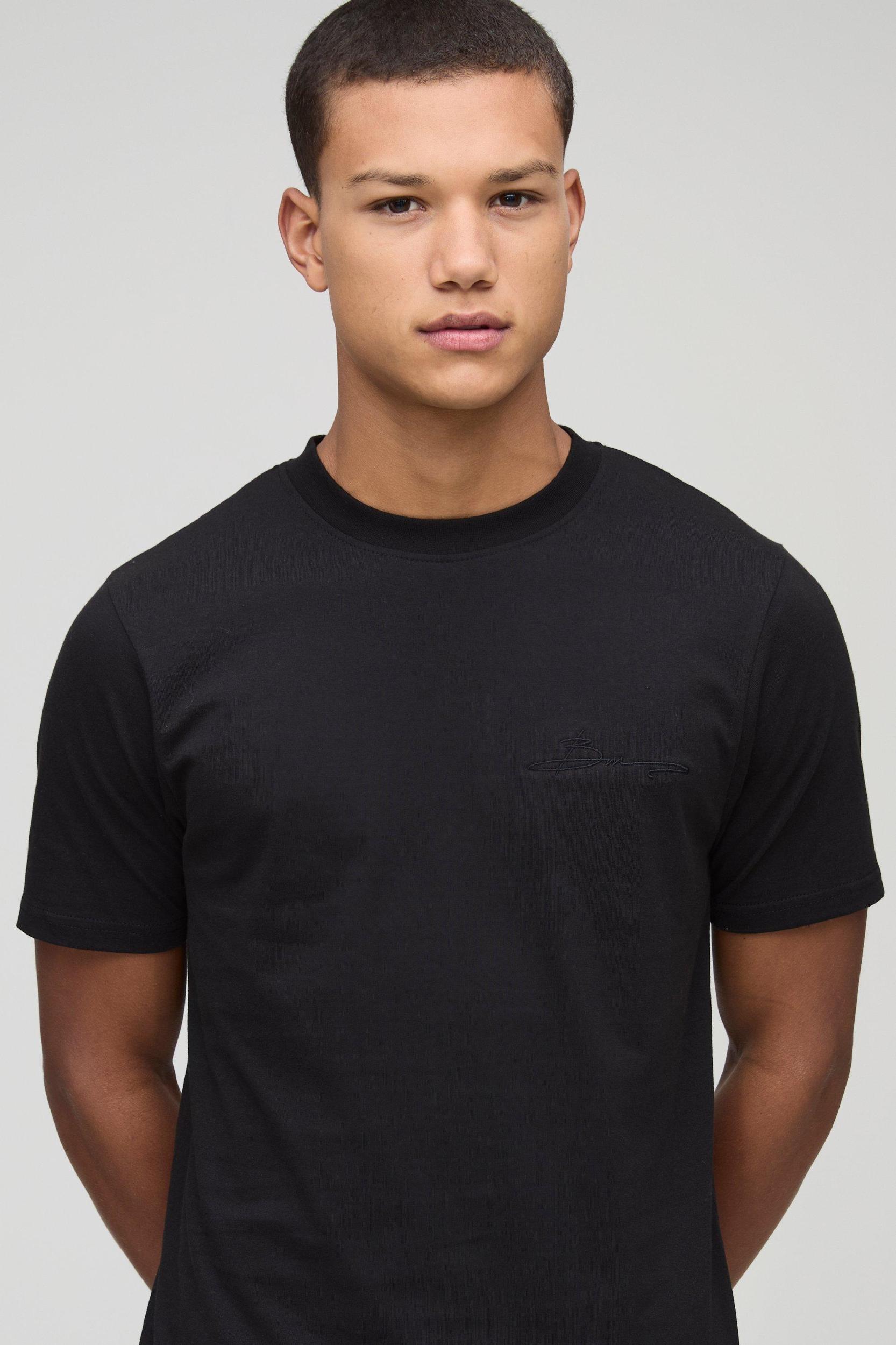 Slim BM Signature Basic T-Shirt | boohooMAN USA Product Image