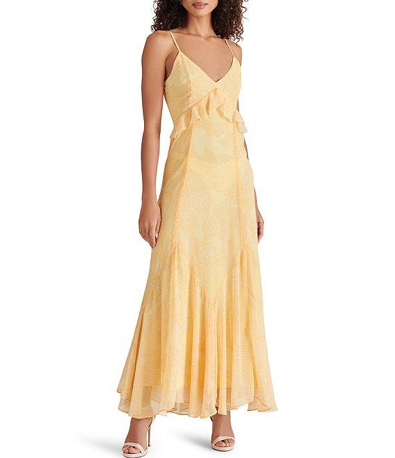 Steve Madden Gracie Lace V Neck Sleeveless A-Line Maxi Dress Product Image