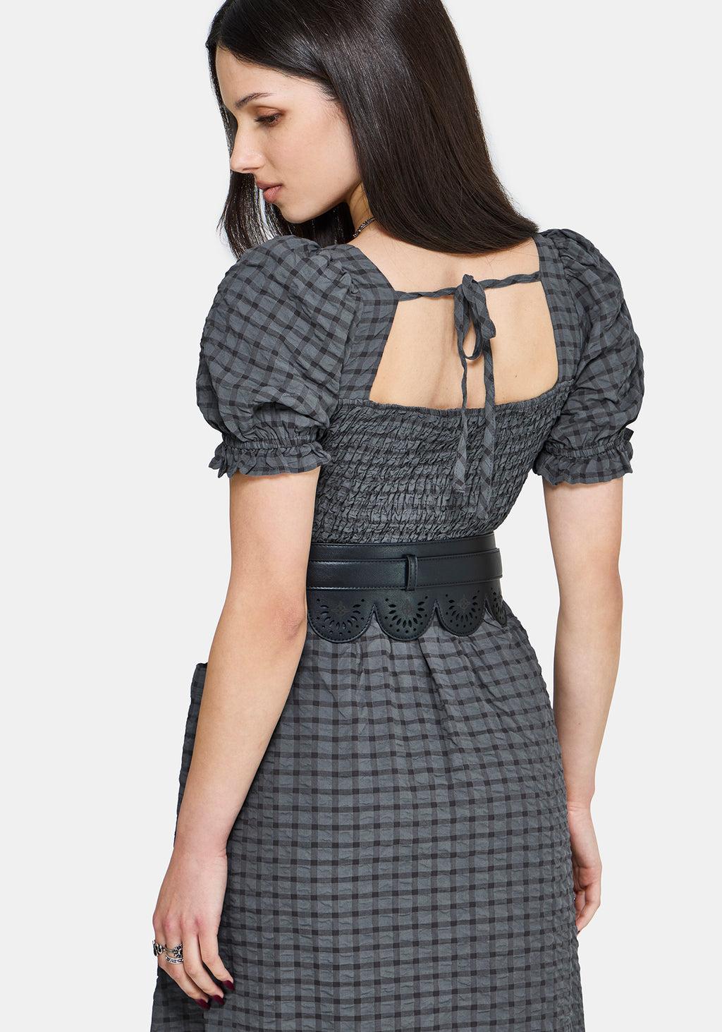 Nimira Check Handkerchief Hem Midi Dress Product Image