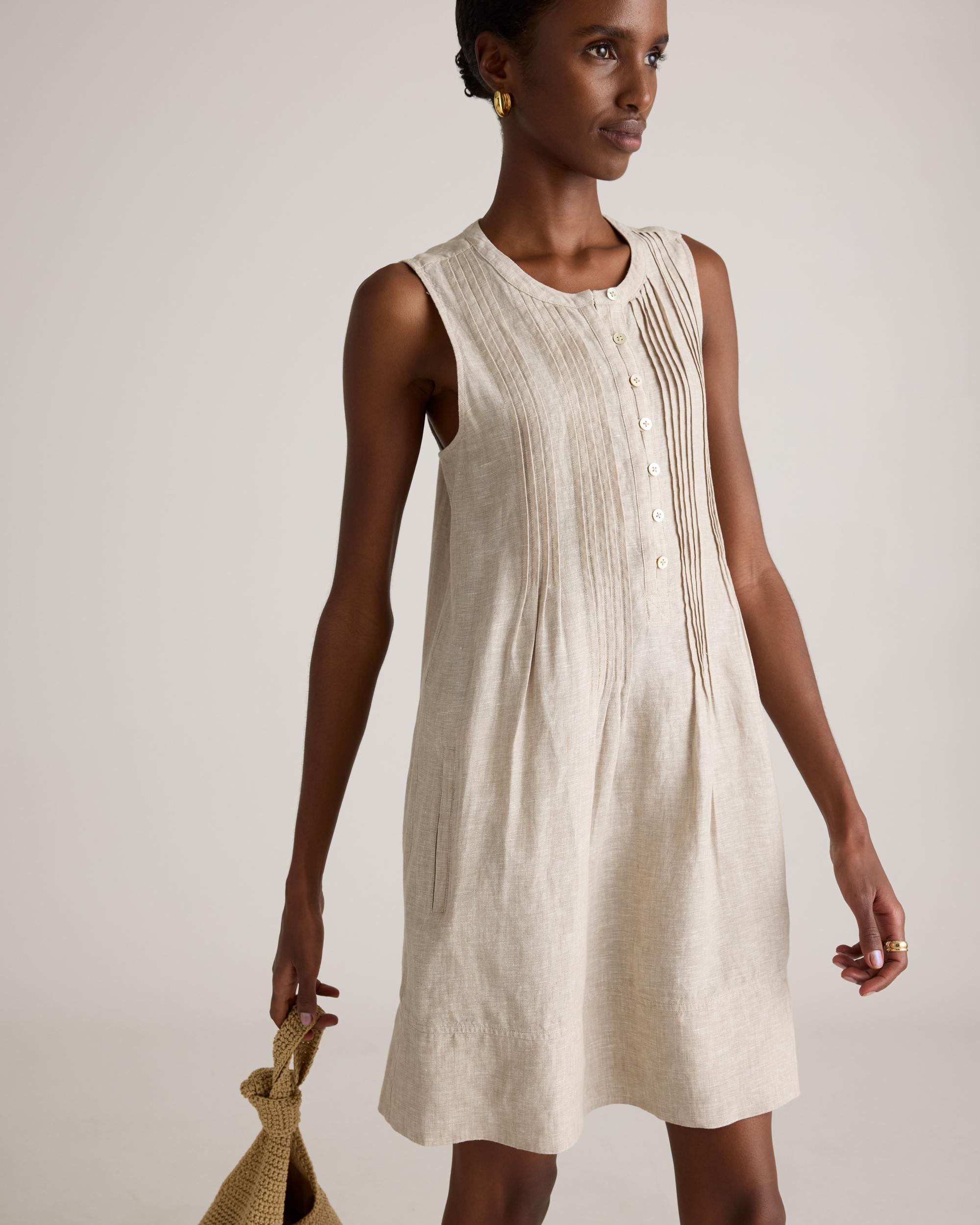 Quince | Women's 100% European Linen Sleeveless Swing Dress Size XS Product Image