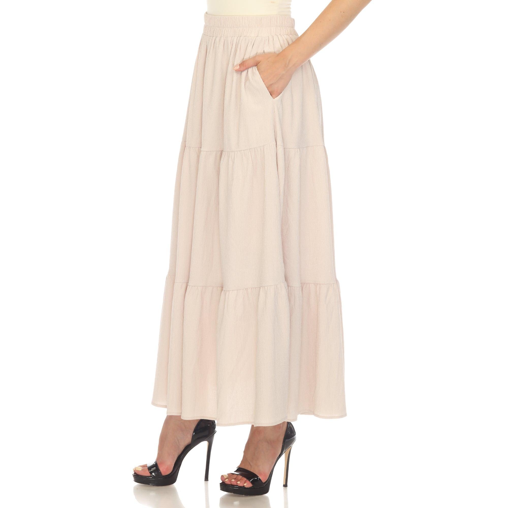 Pleated Tiered Maxi Skirt Product Image