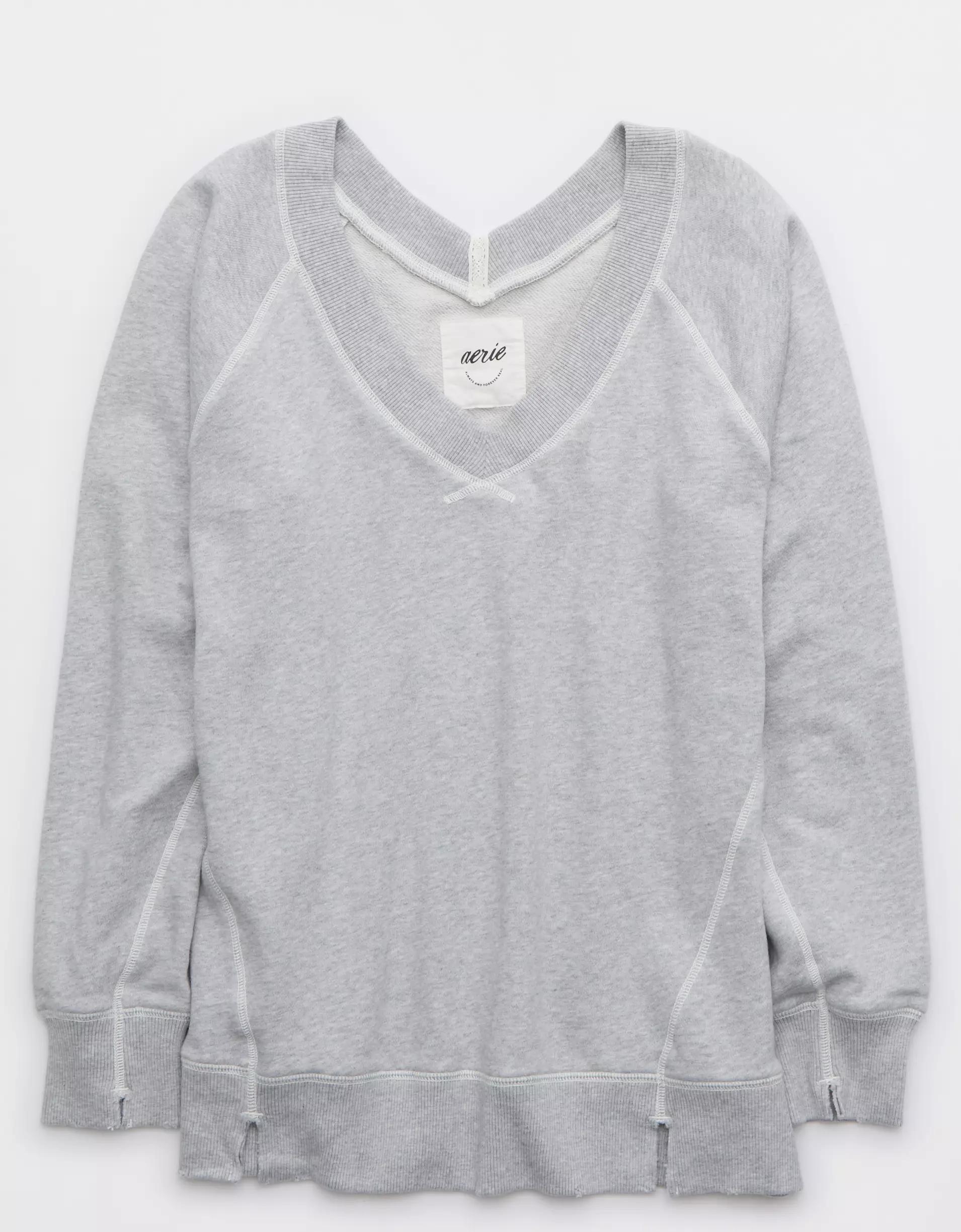 Aerie Downtime V-Neck Sweatshirt Product Image