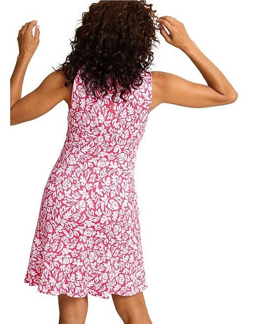 Tommy Bahama Darcy Bright Bay Flounce Crew Neck Sleeveless A-Line Dress Product Image
