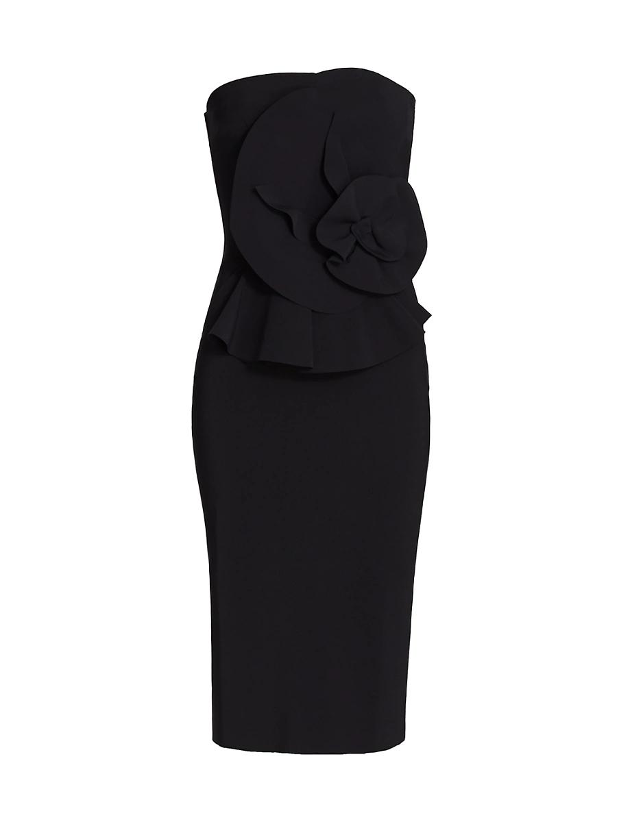 Womens Hebe Strapless Ruffle Sheath Dress Product Image