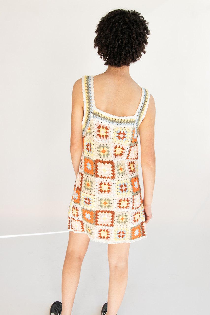 Crochet Granny Square Mini Dress Product Image