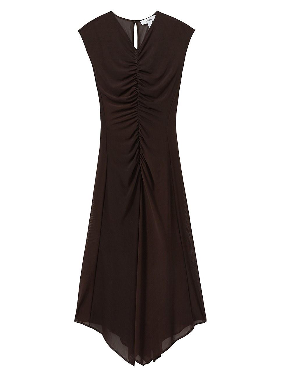 Womens Lyra Ruched Midi-Dress Product Image