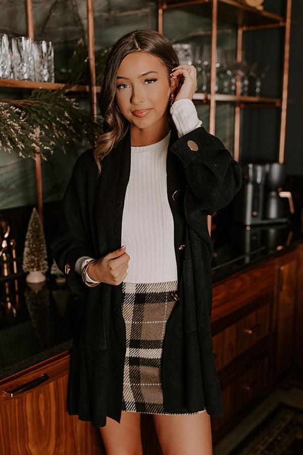 Coffee Aroma Oversized Cardigan in Black Product Image