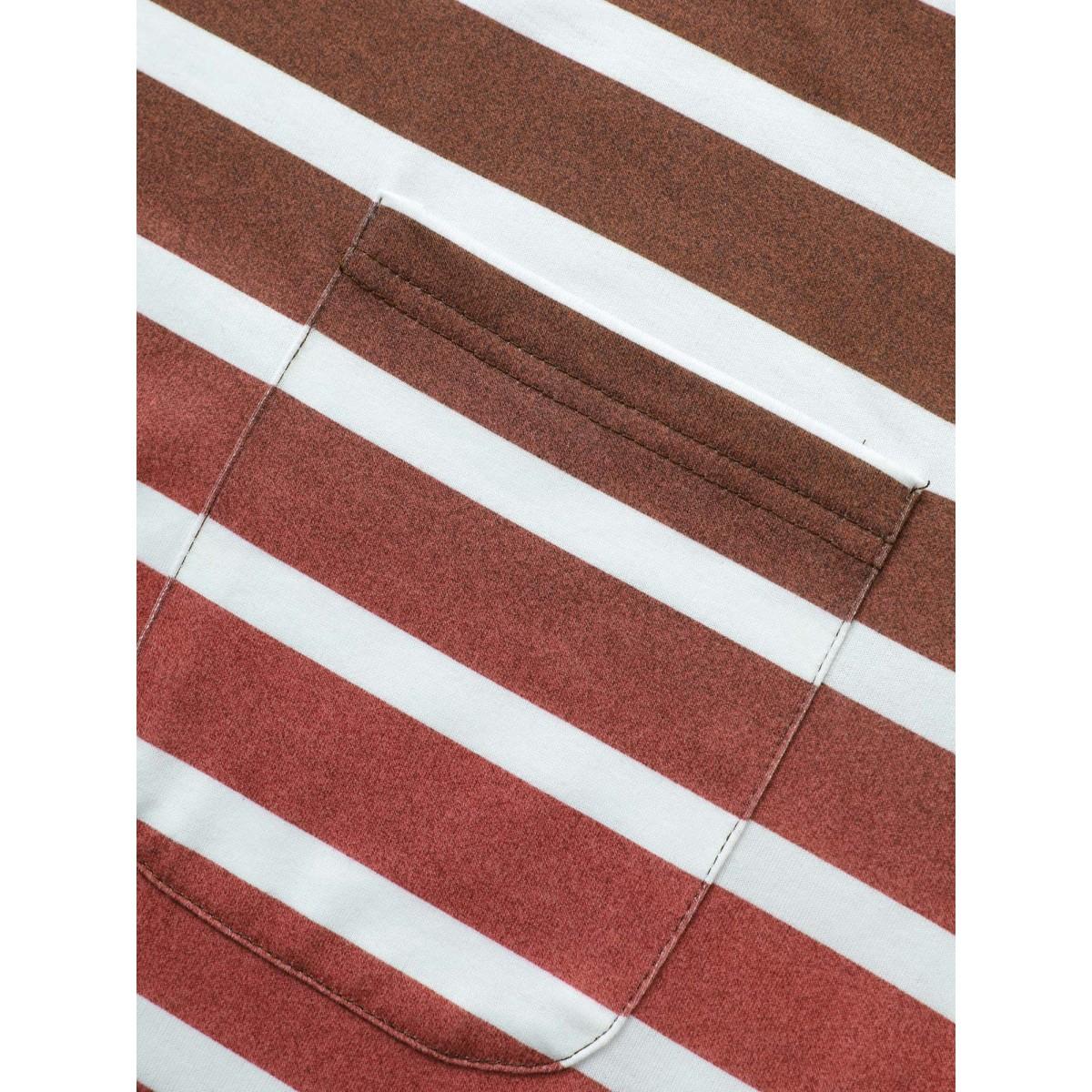 Plus Size Ombre Contrast Striped Patched Pocket Sweatshirt Women Multicolor Casual Non Round Neck Everyday Sweatshirts BloomChic 10/M Product Image