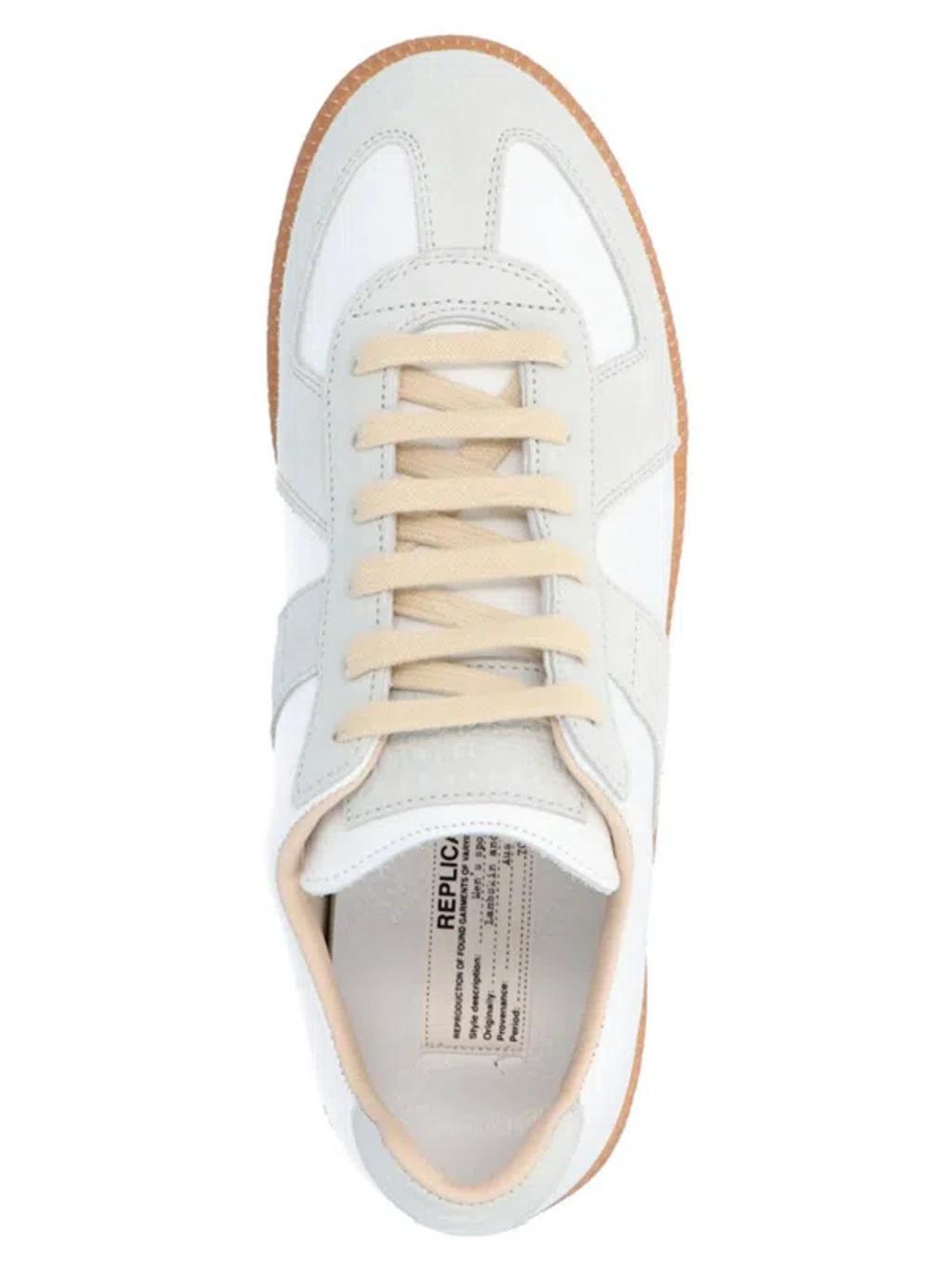 MAISON MARGIELA Replica Leather And Suede Sneakers In White Product Image