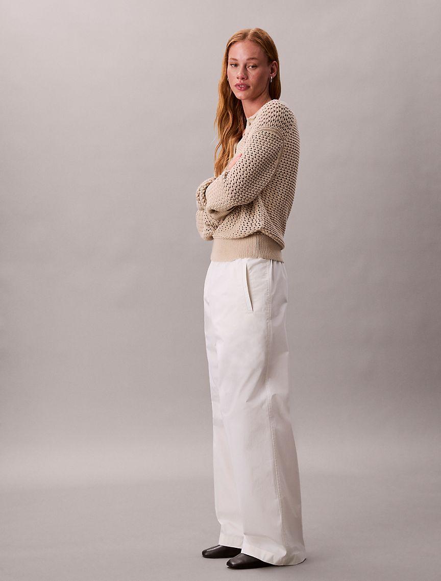 Open Stitch Polo Sweater Product Image