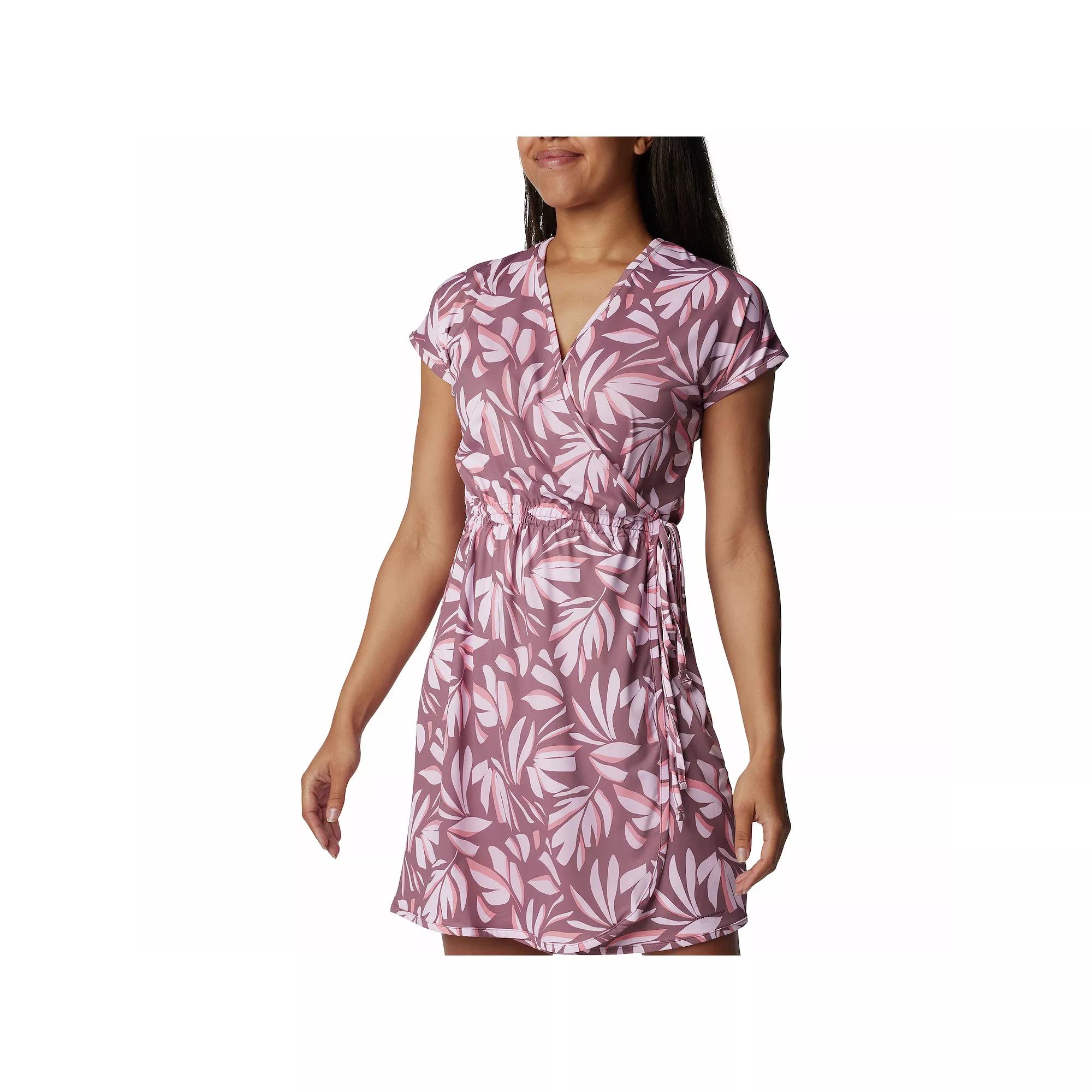 Women's Columbia Chill River Wrap Print Mini Dress, Size: Large, Fig Areca Product Image