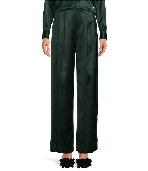 Gianni Bini Devon Wide Leg High Rise Satin Pants Product Image