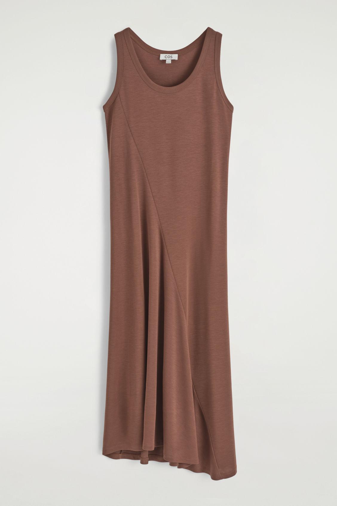 ASYMMETRIC JERSEY MIDI DRESS Product Image