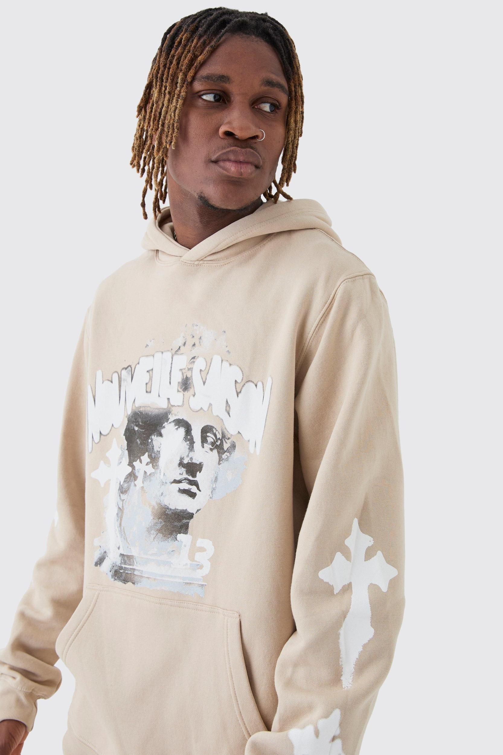 Tall Overdyed Gothic Renaissance Oversized Tracksuit | boohooMAN USA Product Image