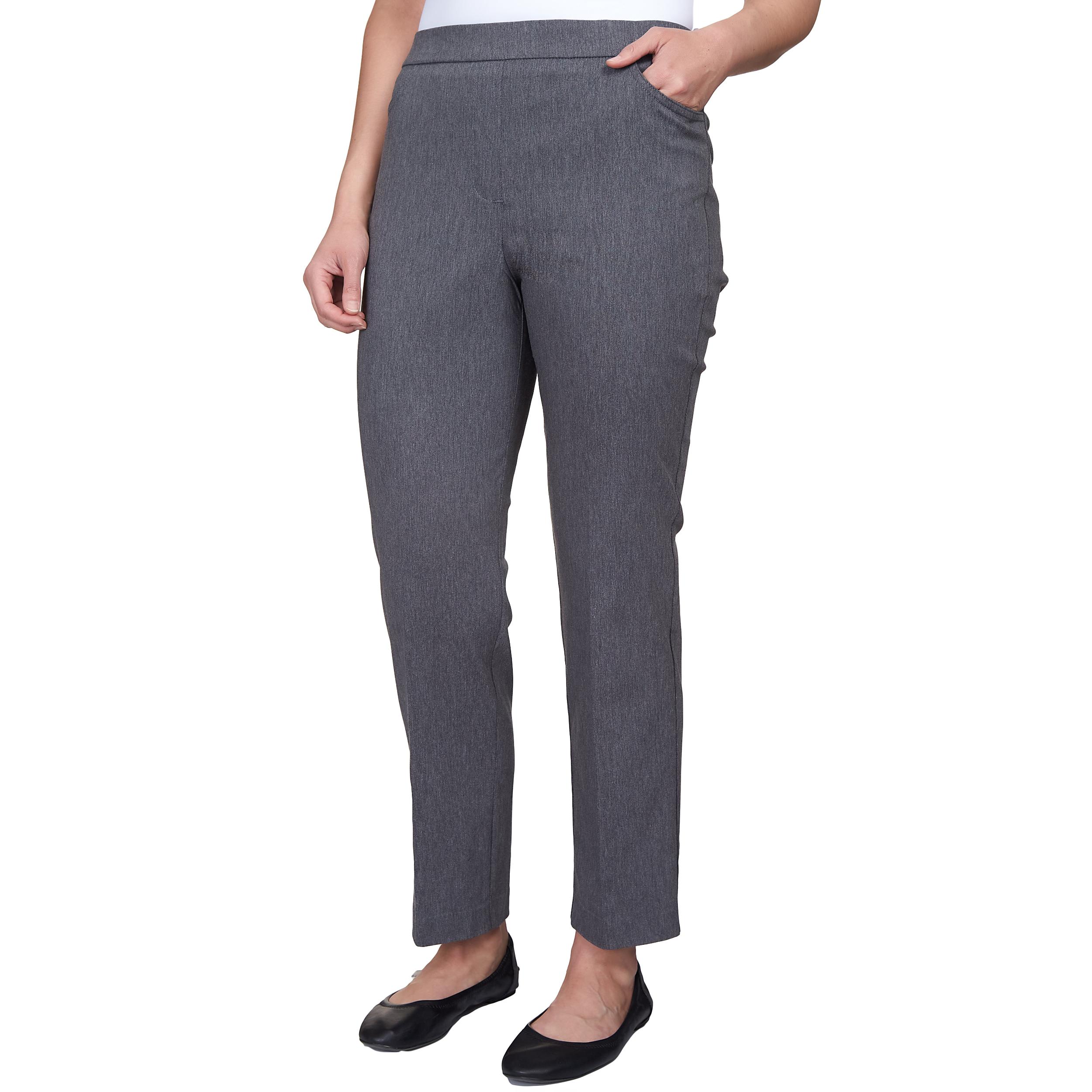 Alfred Dunner Petite Classic Allure Fit Proportioned Pant with Elastic Comfort Waistband Average Length Product Image