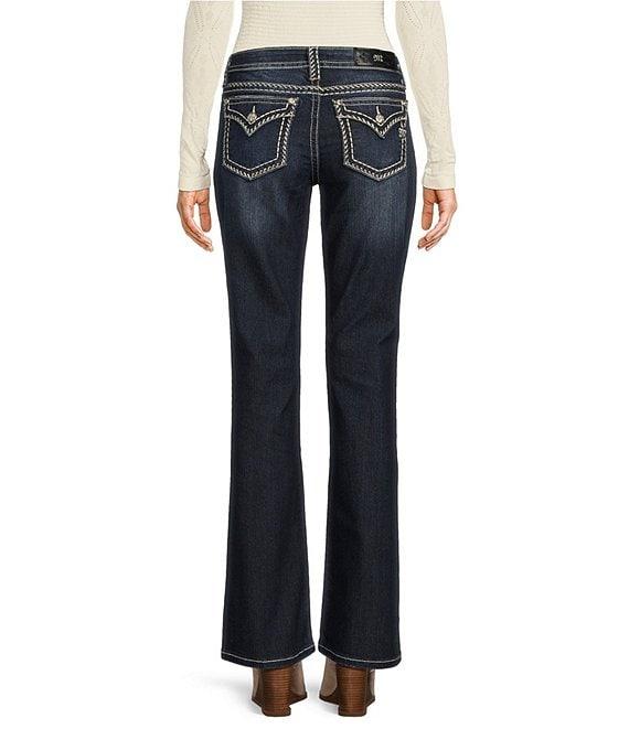 Miss Me Heavy Stitch Flap Pocket Curvy Fit Bootcut Jeans Product Image