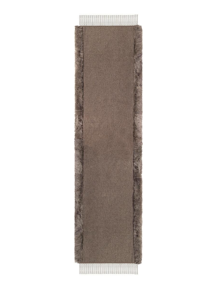 Womens Cashmere and Wool Stole with Toscana Lamb Trim Product Image