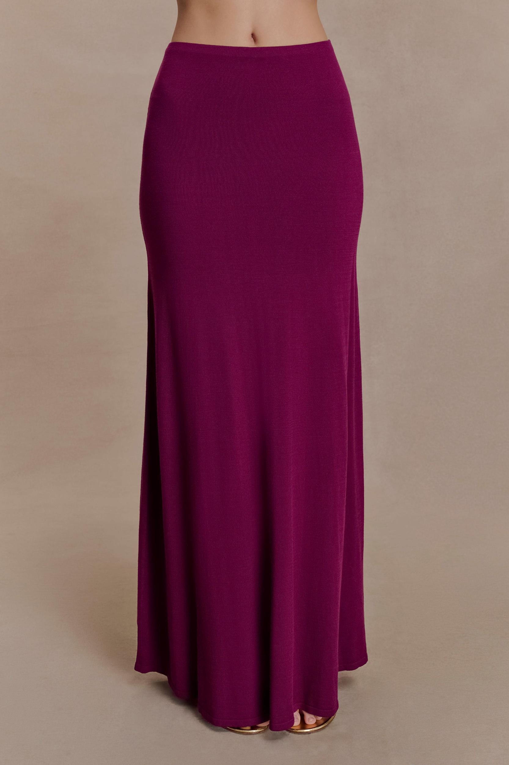 Martiena Knit Maxi Skirt - Plum Female Product Image