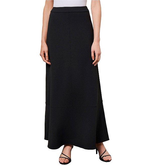 Ming Wang Deco Crepe A-Line Side Zip Maxi Skirt Product Image
