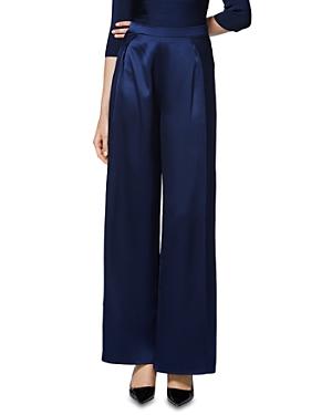 Herve Leger Icon High Waist Silk Wide Leg Pants Product Image