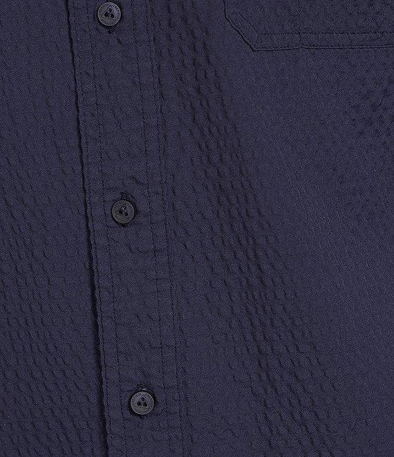 Cremieux Blue Label Big & Tall Performance Stretch Solid Seersucker Short Sleeve Woven Shirt Product Image