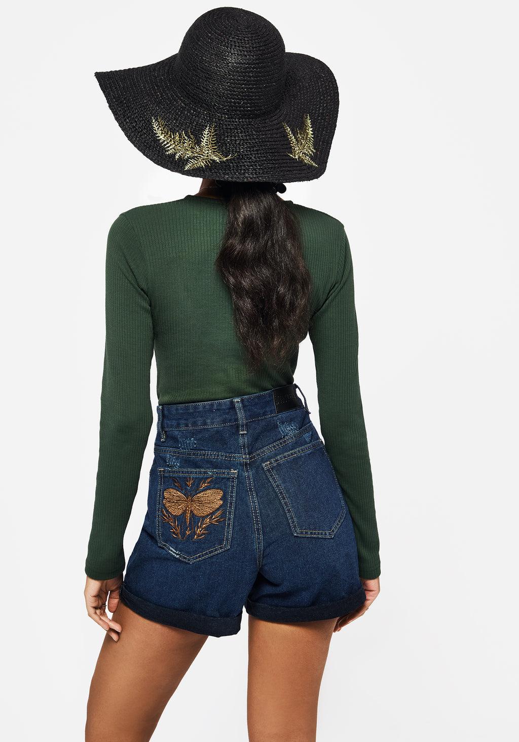 Osmunda Fern Embroidered Sun Hat Product Image